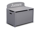 Grey (026) 9-Personalized MySize Deluxe Toy Box