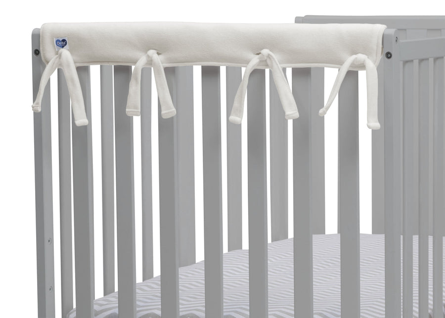 Ivory (124) 9-Waterproof Fleece Crib Rail Covers/Protectors for Short Side Rails, 2 Pack