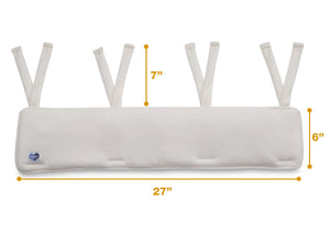 Delta Children Ivory (124) Waterproof Fleece Crib Rail Covers/Protectors for Short Side Rails, 2 Pack, Measured View 12