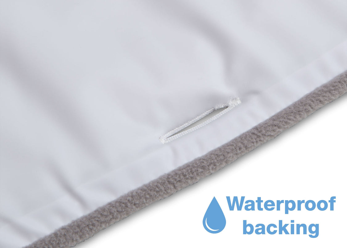 Delta Children Grey (026) Waterproof Fleece Crib Rail Covers/Protectors for Short Side Rails, 2 Pack, Waterproof Backing View