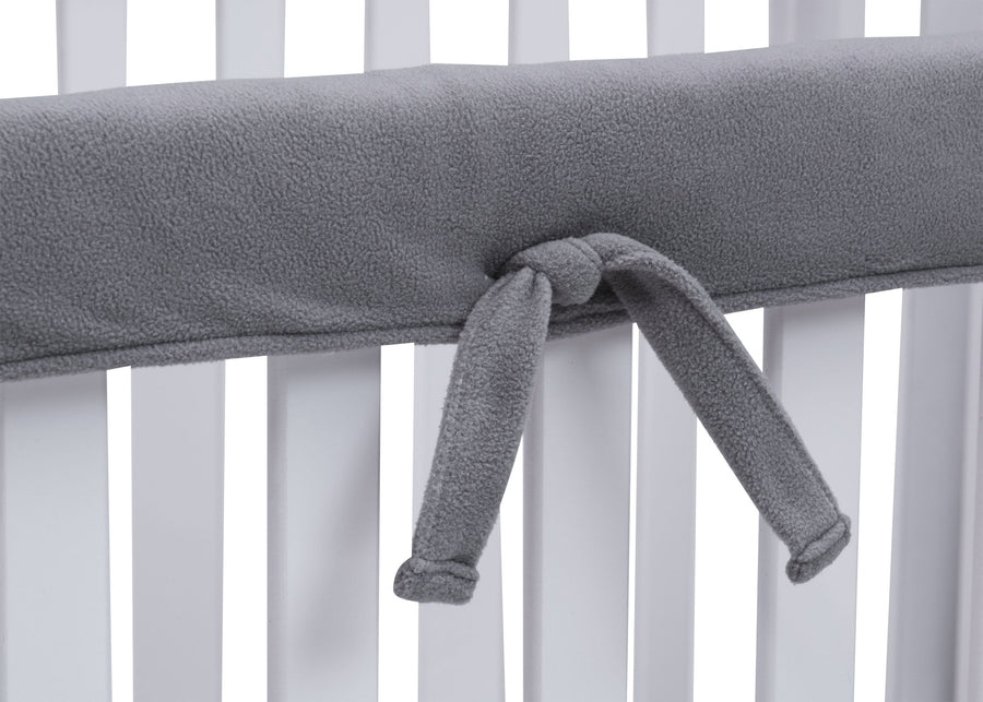 Grey (026) 3-Waterproof Fleece Crib Rail Covers/Protectors for Short Side Rails, 2 Pack