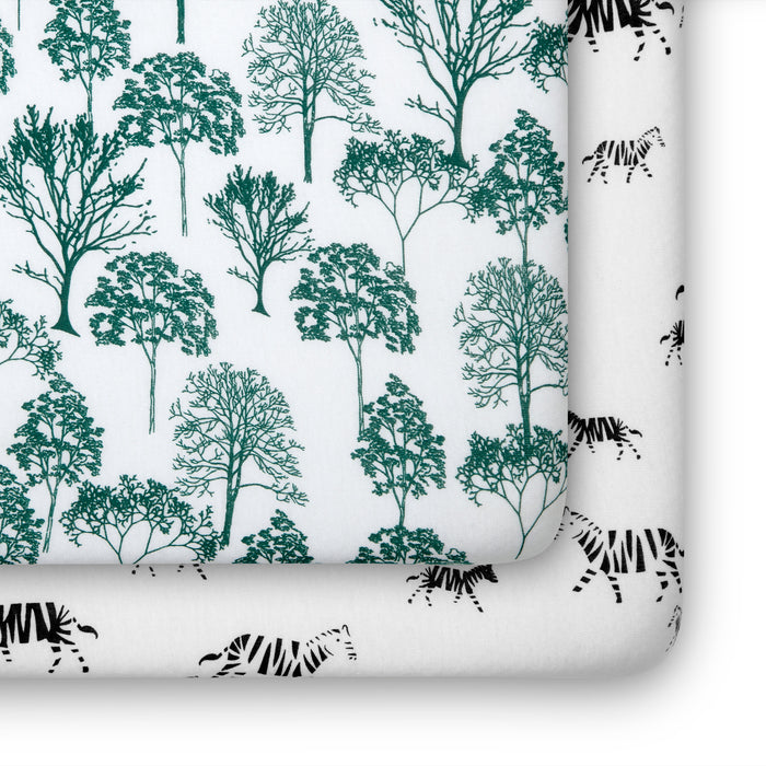 SA2038 3216 crib sheets modernsafari silo 101 0-Modern Safari Fitted Crib Sheets - 2 Pack