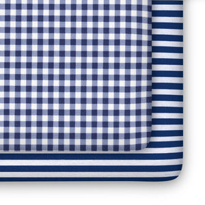 Blue Gingham Fitted Crib Sheets - 2 Pack 8