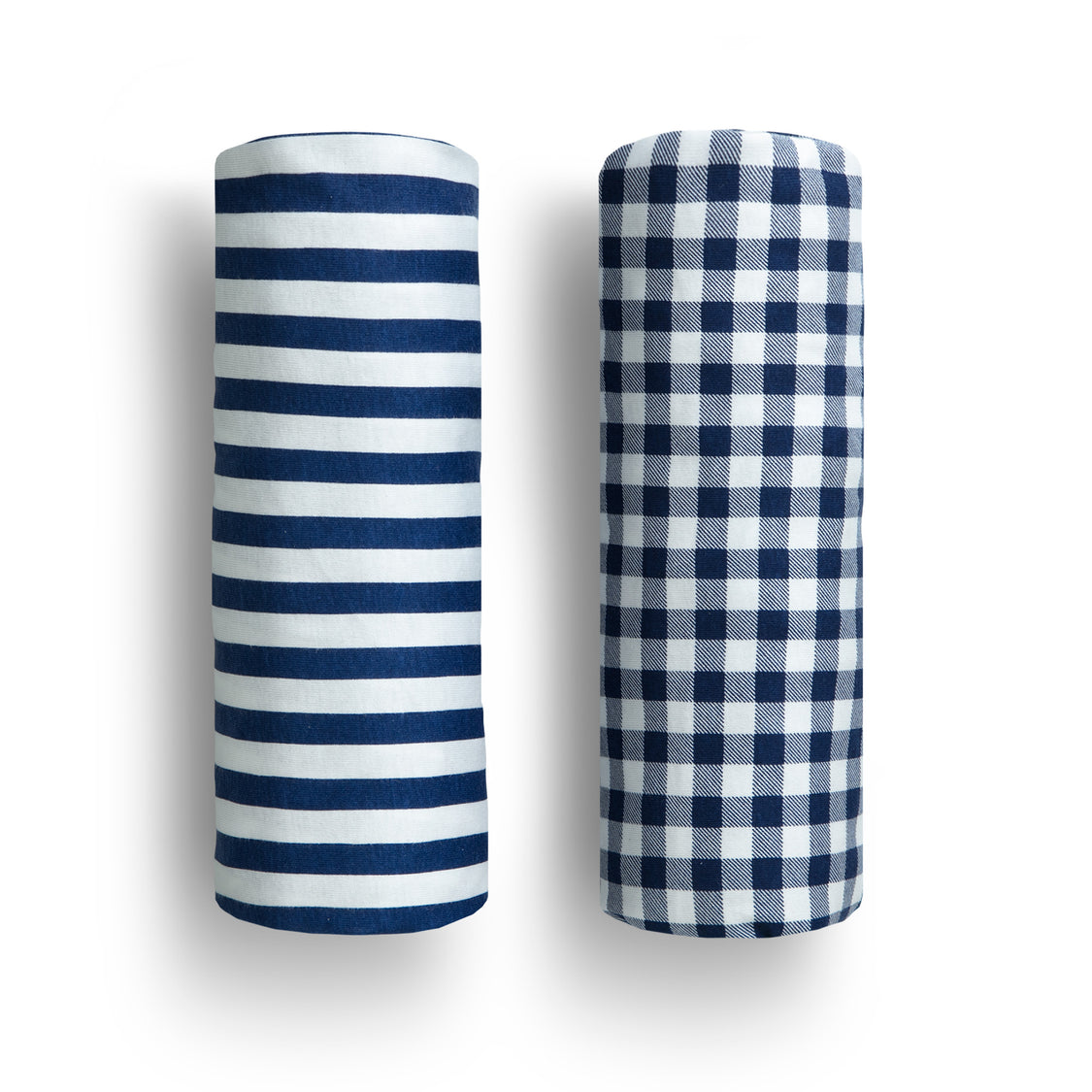Blue Gingham Fitted Crib Sheets - 2 Pack