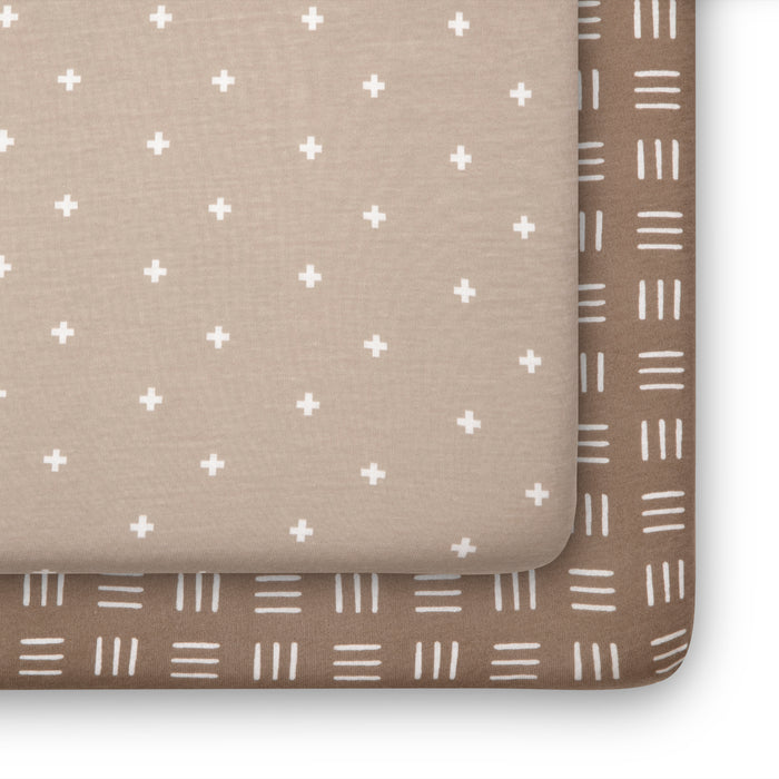 SA2038 3406 crib sheets NeutralBoho silo 101 1-Neutral Boho Fitted Crib Sheets - 2 Pack