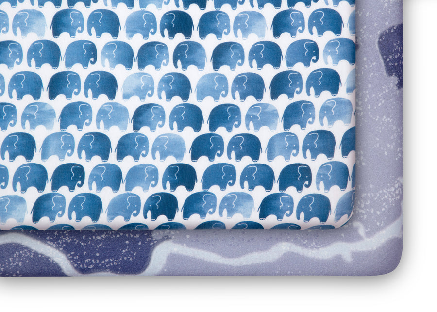 Watercolor Elephant (3413) 2-Watercolor Elephant Fitted Crib Sheets - 2 Pack