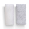 Fitted Crib Sheets - 2 Pack, White & Heather Grey 8-Fitted Crib Sheets - 2 Pack, White & Heather Grey