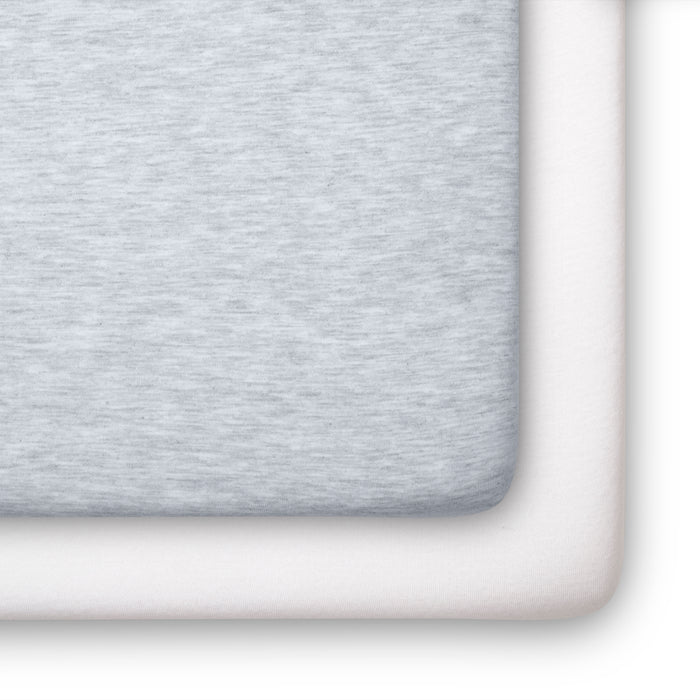 SA2039 999 crib sheets white heather grey silo 101 0-Fitted Crib Sheets - 2 Pack, White & Heather Grey