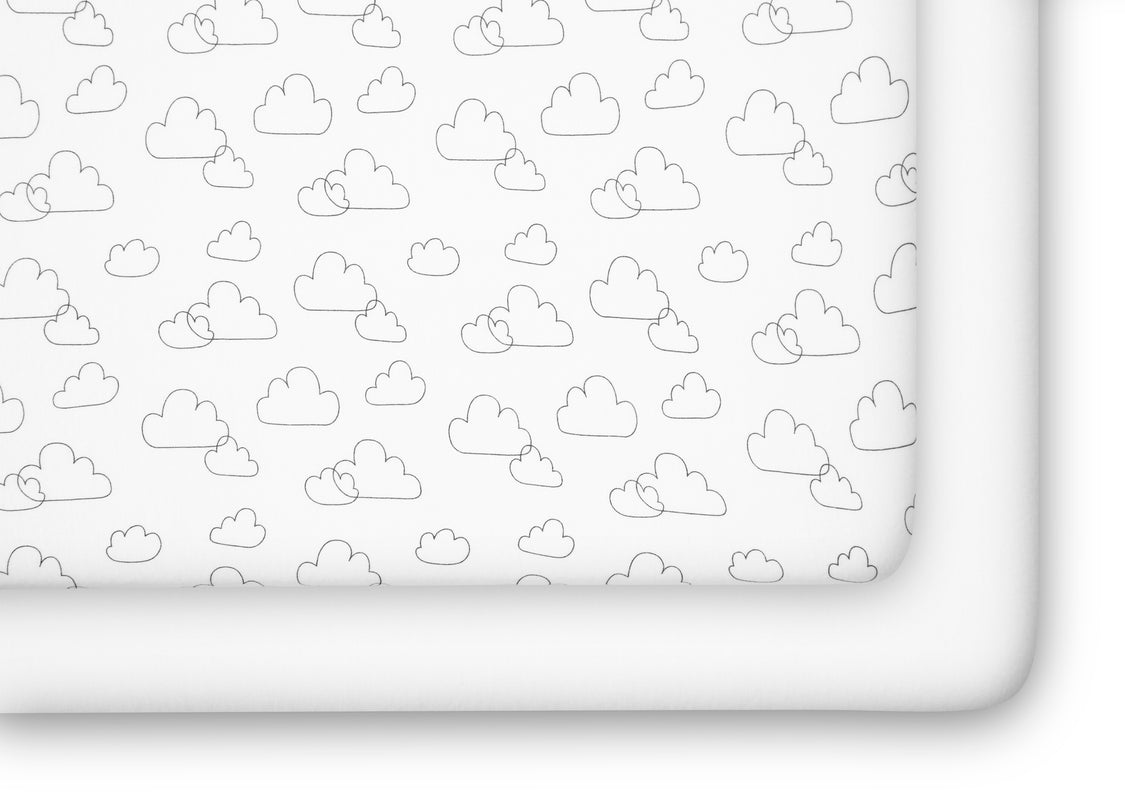 Pattern of white clouds on a gray background