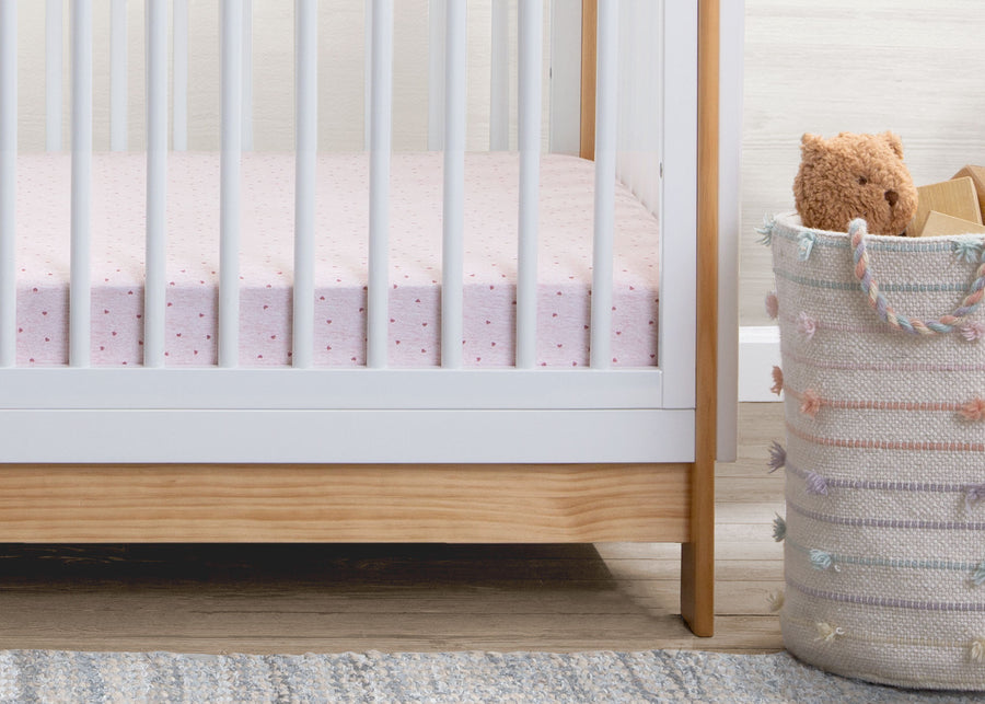 Pink Hearts & Stripes (3029) 1-babyGap Pink Hearts & Stripes 100% Organic Cotton Crib Sheets - 2 Pack