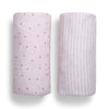 DCB: Pink Hearts & Stripes (3029) 10-babyGap Pink Hearts & Stripes 100% Organic Cotton Crib Sheets - 2 Pack