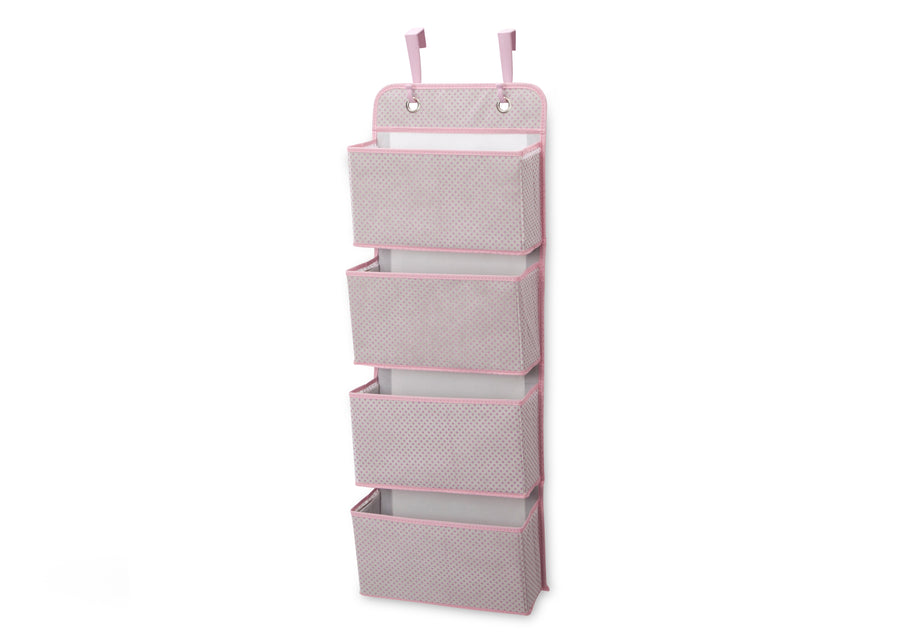 Pink Polka Dots (693) 1-4 Pocket Over The Door Hanging Organizer - 2 Pack