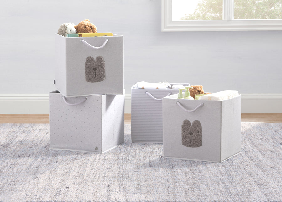 Grey (3411) 10-babyGap 4-Pack Brannan Bear Fabric Storage Bins with Handles