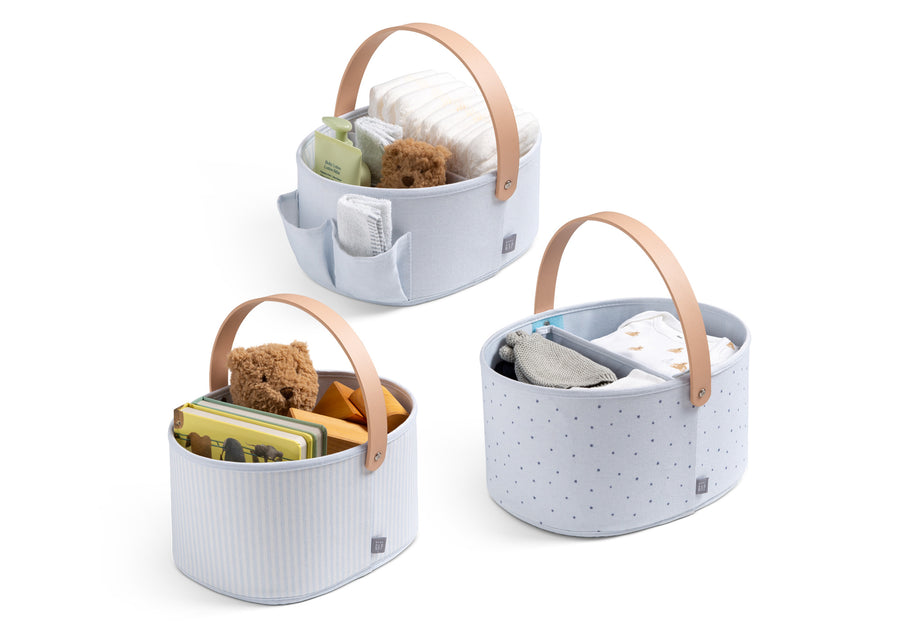 Blue (3243) 8-babyGap 3-Pack Nested Fabric Storage Bins with Handles
