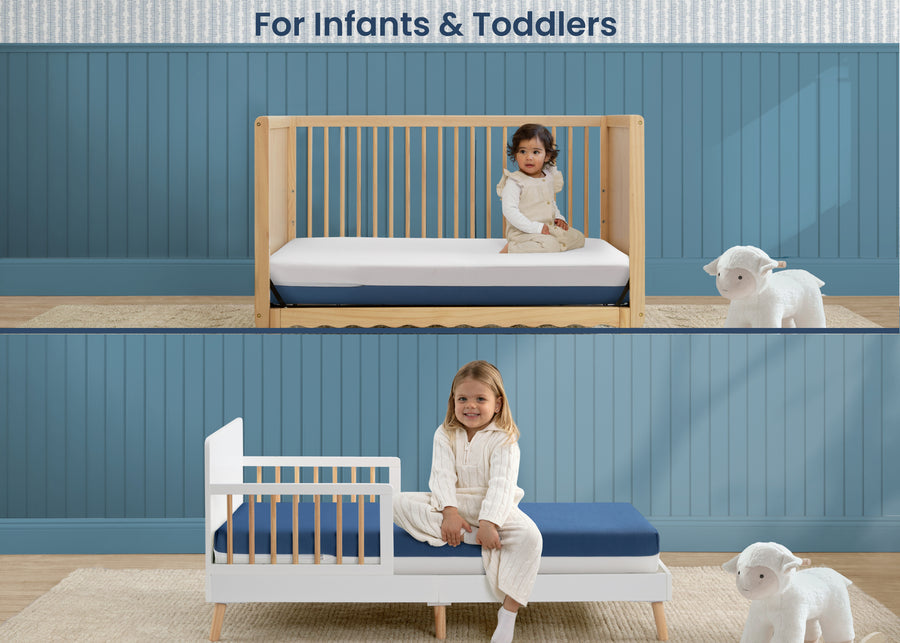 Navy and White (NO) 6-Serta CloudCool Crib and Toddler Mattress