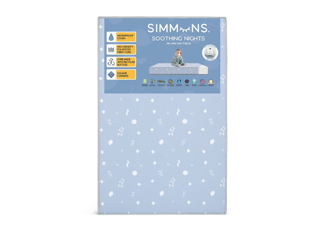 Simmons mattress topper packaging with star pattern on a white background