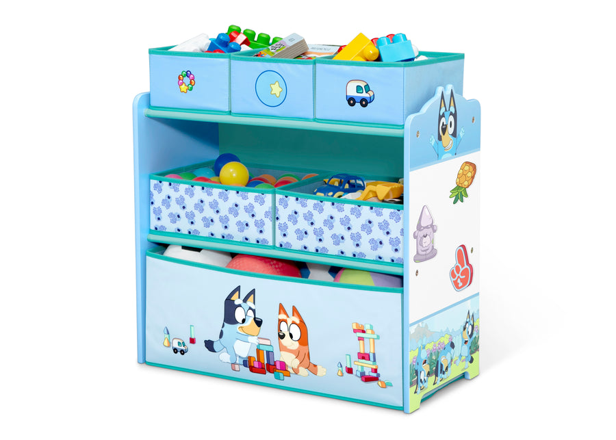 Bluey Design & Store 6 Bin Toy Storage Organizer 10-Bluey Design & Store 6 Bin Toy Storage Organizer