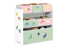Green and Pink (1651) 4-Design & Store 6 Bin Toy Storage Organizer with Interchangeable Patches