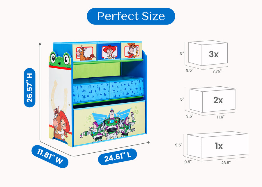 Toy Story (1018) 6-Toy Story 6 Bin Design and Store Toy Organizer
