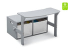 Delta Children Grey (026) MySize Activity Bench, Right Desk Silo View 3-MySize Activity Bench