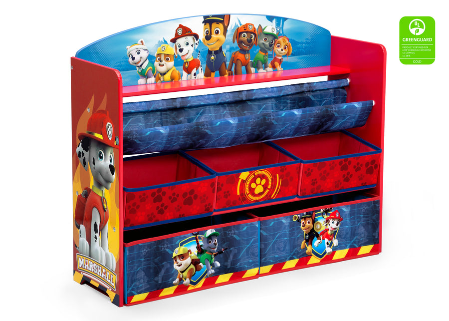 Delta Children Paw Patrol (1121) Deluxe Book and Toy Organizer (TB83271PW) Right Silo, a2a 2-PAW Patrol Deluxe Book and Toy Organizer