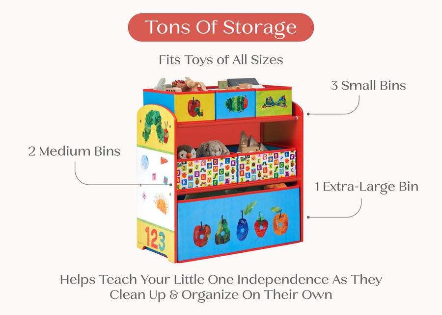 Caterpillar (1686) 7-The Very Hungry Caterpillar 6 Bin Design and Store Toy Organizer