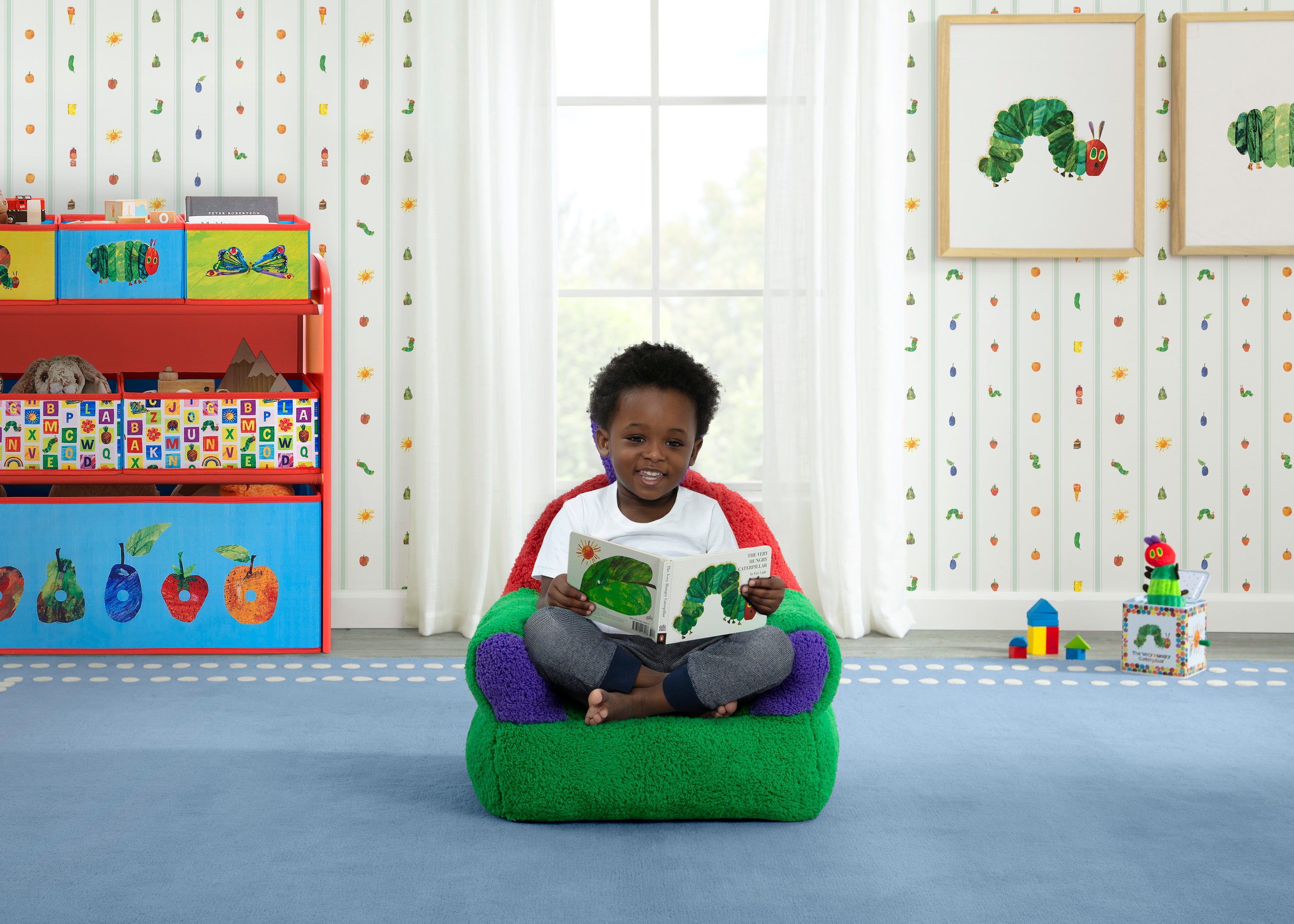 Complete The Look for The Very Hungry Caterpillar 6 Bin Design and Store Toy Organizer