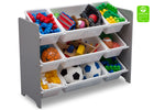 Delta Children Grey (026) MySize 9 Bin Plastic Toy Organizer, Right Angle, a2a 2-MySize 9 Bin Plastic Toy Organizer