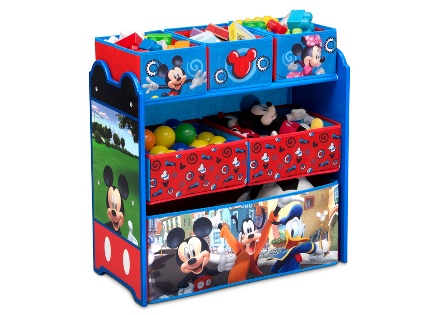 Mickey Hot Dog (1054) 1-Mickey Mouse 6 Bin Design and Store Toy Organizer