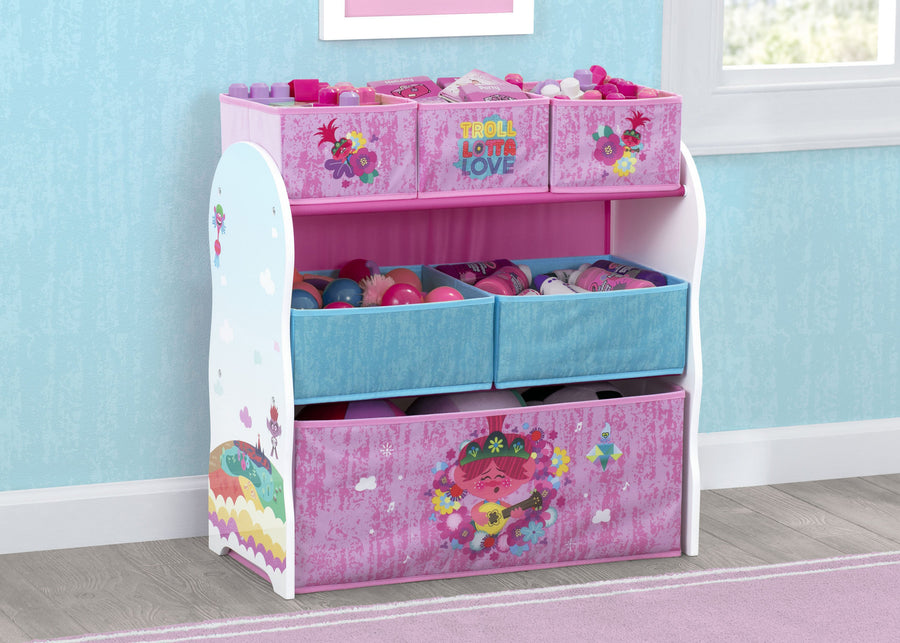 Trolls World Tour (1177) 1-Trolls World Tour Design and Store 6 Bin Toy Organizer