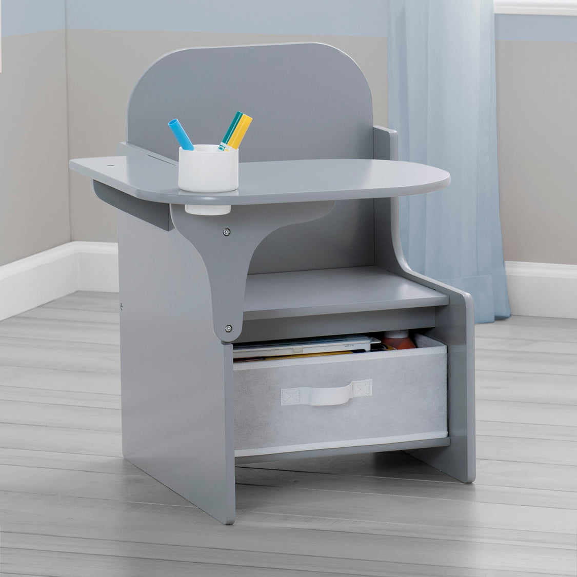 Delta Children Classic Chair Desk With Storage Bin, Grey