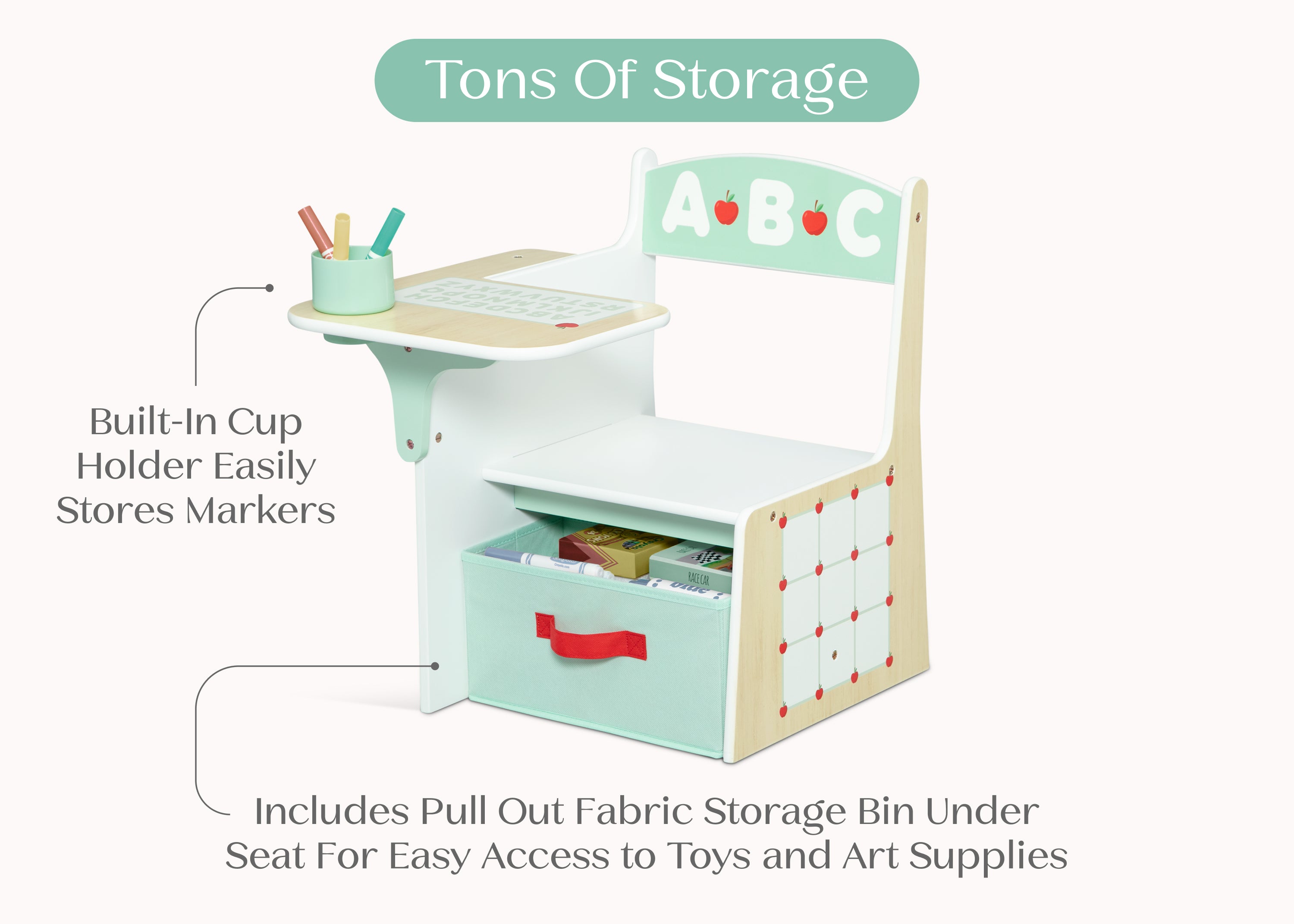 ABC Alphabet Chair Desk with Storage Bin | Delta Children