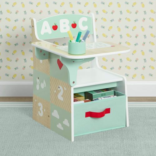 ABC Alphabet Chair Desk with Storage Bin