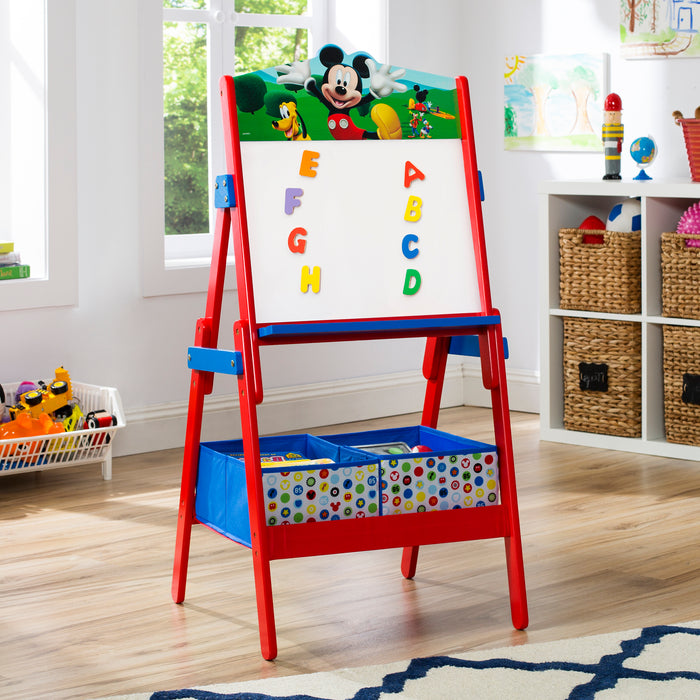 TE87583MM Mickey Whiteboard Easel room Lifestyle 101 0-Mickey Mouse Wooden Activity Easel