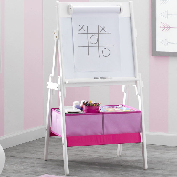 Bianca White (130) 5-Classic Kids Whiteboard/Dry Erase Easel with Paper Roll and Storage