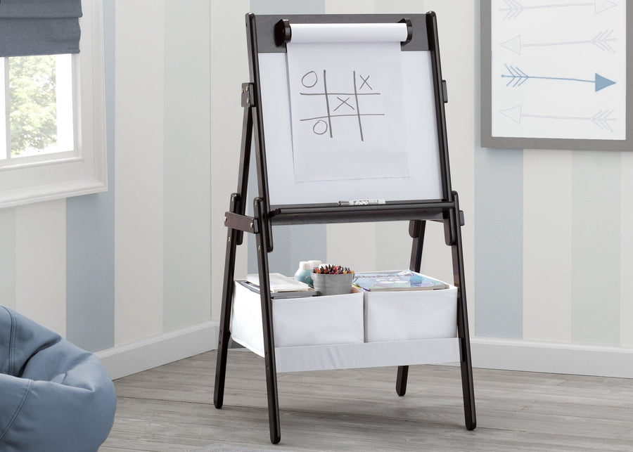 Dark Chocolate (207) 8-Classic Kids Whiteboard/Dry Erase Easel with Paper Roll and Storage