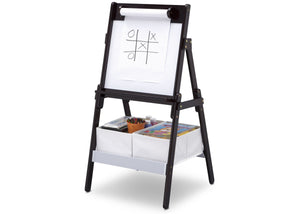Delta Children Dark Chocolate (207) Classic Kids Whiteboard/Dry Erase Easel with Paper Roll and Storage Left Silo View 7