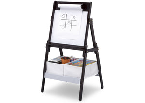 Delta Children Dark Chocolate (207) Classic Kids Whiteboard/Dry Erase Easel with Paper Roll and Storage Left Silo View 14