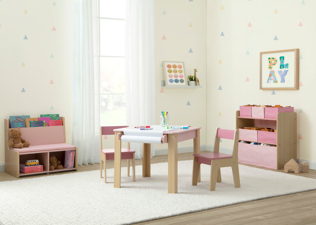GapKids Table and 2 Chair Set with Paper Roll HolderBlush Pink (1271)
