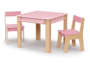 Blush Pink (1271) 10-GapKids Table and 2 Chair Set with Paper Roll Holder