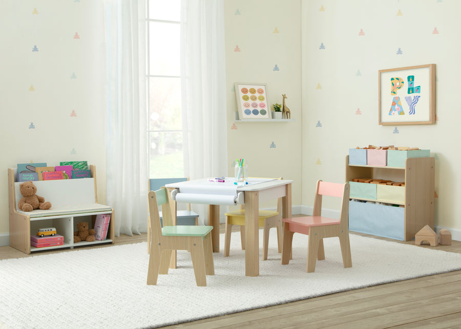Pastel (1681) 1-GapKids Table and 4 Chair Set with Paper Roll Holder