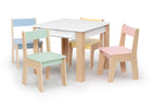 Pastel (1681) 2-GapKids Table and 4 Chair Set with Paper Roll Holder