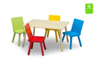 Natural and Primary Colors (1189) 14-Kids Table and Chair Set (4 Chairs Included)