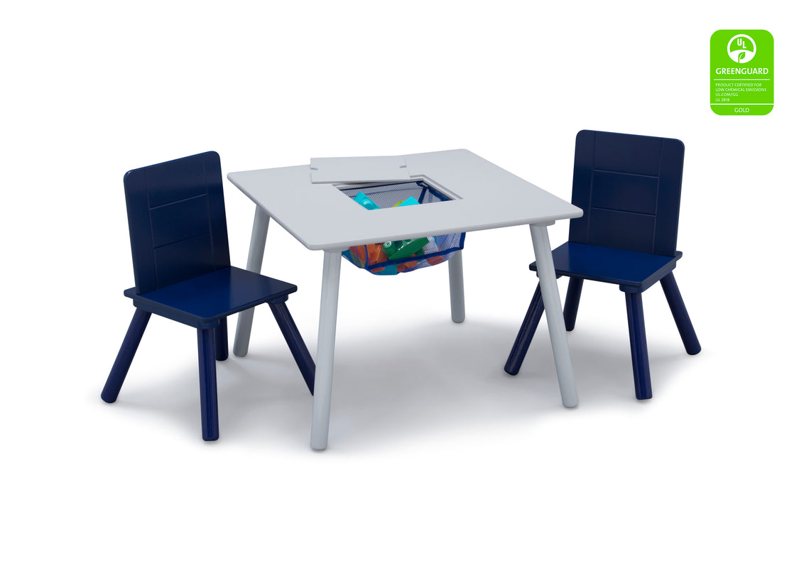 Kids Table and Chair Set with Storage (2 Chairs Included)