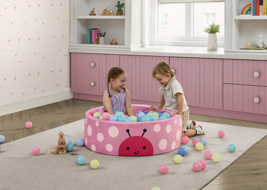 Pink (1717) 1-Ladybug Soft Ball Pit with 50 Play Balls