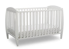 White crib with a mattress on a white background 17-Taylor 4-in-1 Convertible Crib