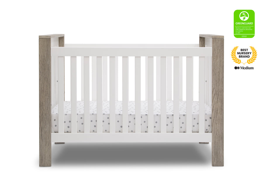 Bianca White with Textured Limestone (184) 17-Miles 4-in-1 Convertible Crib