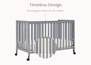 Grey (026) 7-Aria Full Size Portable Folding Crib