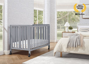 Grey (026) 2-Aria Full Size Portable Folding Crib