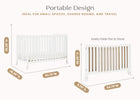 Bianca White (130) 6-Aria Full Size Portable Folding Crib